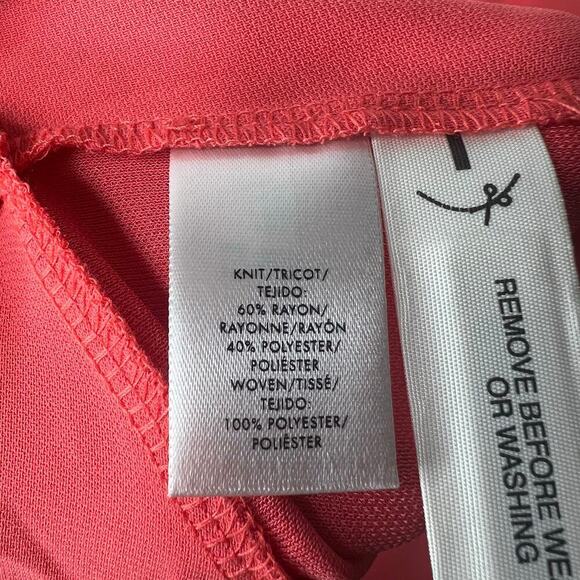 NWT Ann Taylor Women's Peplum Blouse Size Small Long Sleeve Coral - Picture 6 of 6